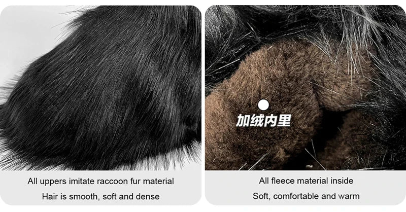 2025 Women Winter Faux Fur Boots Woman Fluffy Plush Warm Snow Boots Luxury Footwear Girls Furry Fur Bottes Fashion Winter Shoe