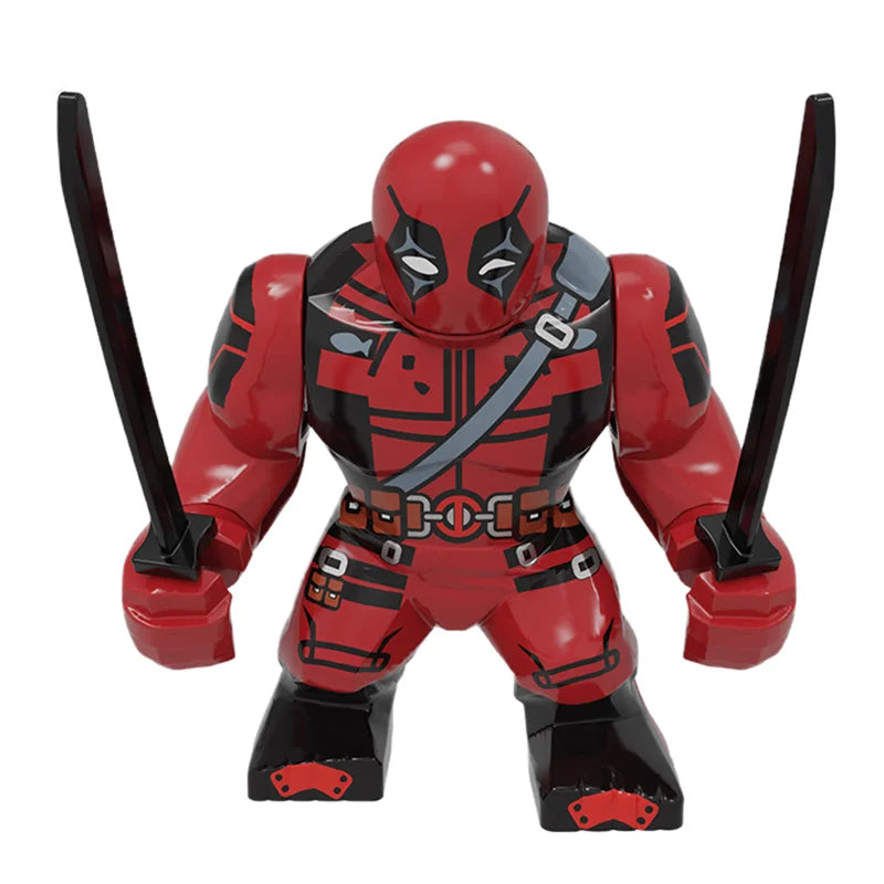 Building Blocks Marvel Transformation Figures Big Goblin Spiderman Iron Man Venom Captain Hawk Deadpool Technic Armor Gift Toys