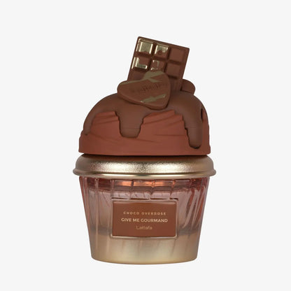 Lattafa Choco Overdose Eau de Parfum, Gourmand Collection, Dark Chocolate Fudge and Caramel Fragrance, 75ml Spray, Sweet and Ele