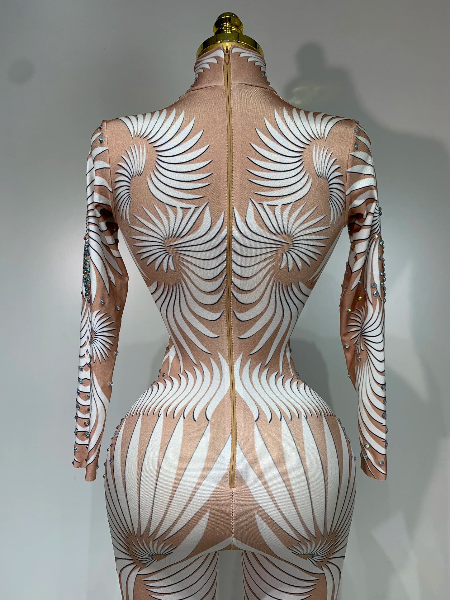 STOCK Sparkly Diamond Women Sexy Mesh Jumpsuit Nightclub Bar Party Show Gogo Dancer Clothing Drag Queen Outfit Stage Costume