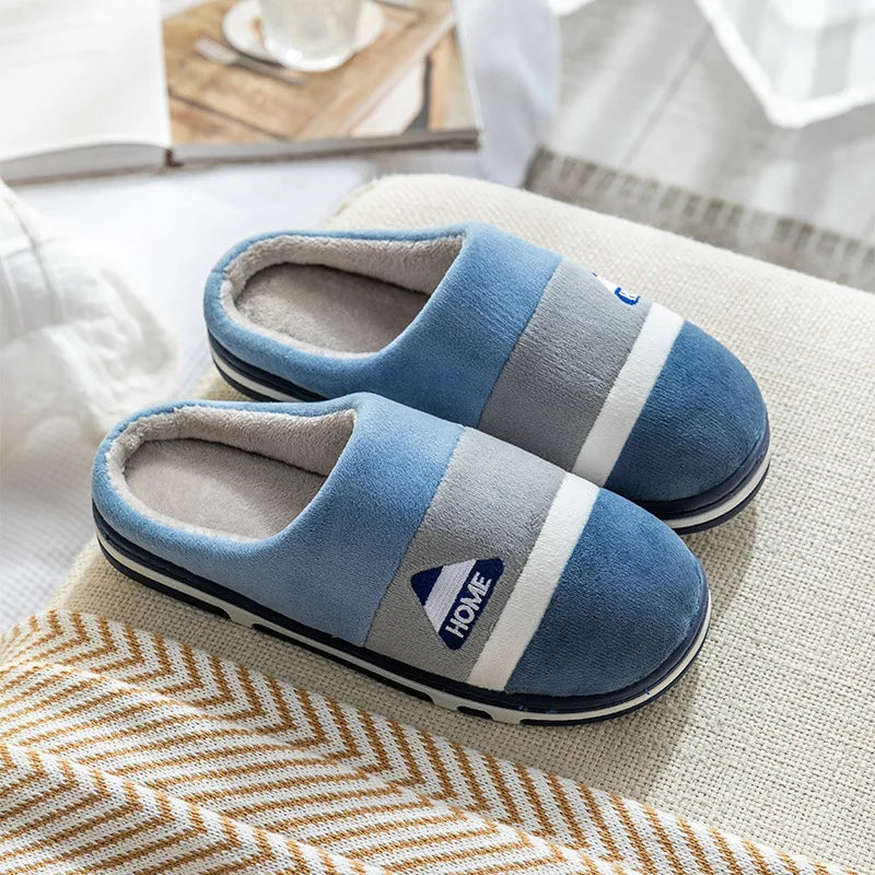 Winter Footwear Flat New Women Thick Indoor Home Non Slip Versatile House Shoes Warm Plush Cotton Slippers For Men