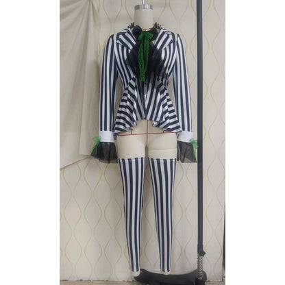 EtherealBe women's beetle cosplay costume with striped design and green accents for themed events