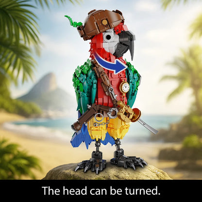 Pirate Parrot MOC Building Blocks Animals Cool Room Decoration Creative Bricks DIY Toys for Kids Children Adult Festival Gifts