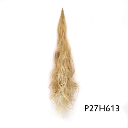 32" Flexible Wrap Around Ponytail Hair Extension Long Curly Synthetic Ponytail Wavy Pretty Hair Ponytails Hairpieces For Women