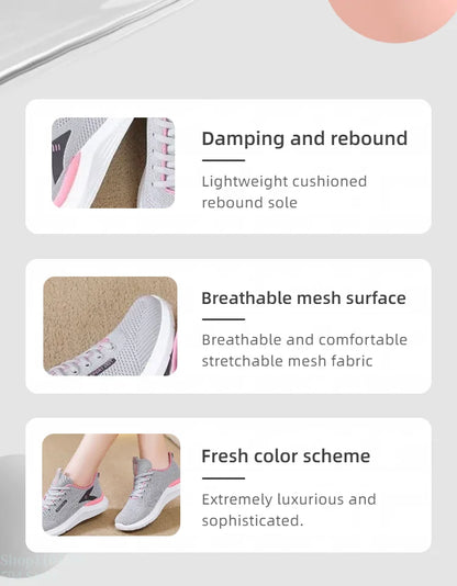 The women's walking shoes have a soft and slip-resistant sole making them perfect for stylish runners.Breathable and comfortable