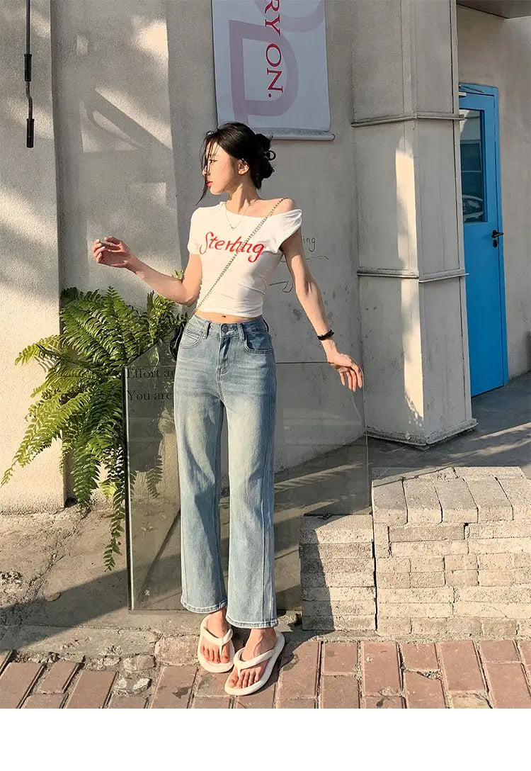 2025 Women  Jean Japan Vintage Style Low-Waisted Slimming Jeans Women's Bell-Bottom Pants Summer Season Fashion Y2K Jeans