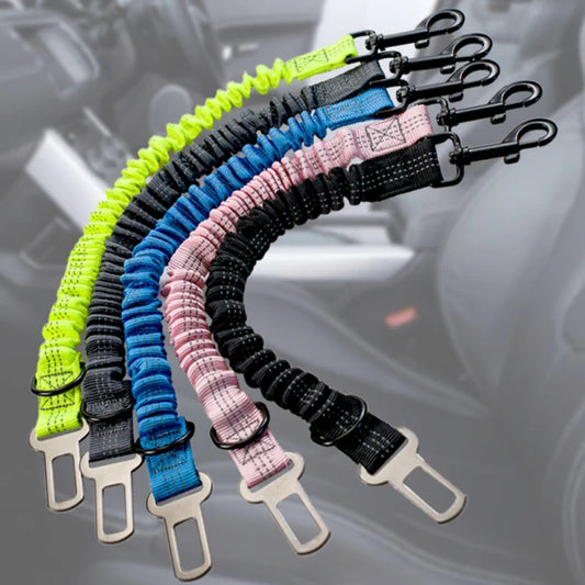 Dog Car Seat Belt Dog Seat Belt Leash Vehicle Belt Adjustable Cushioning Elastic Reflective Safety Rope for Dogs Cat