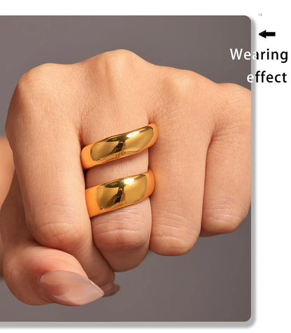 Fashion Spiral 316L Stainless Steel Rings For Women Men 18K Gold Plated Spring Shape Unisex Women's Men's Ring Couples Jewelry