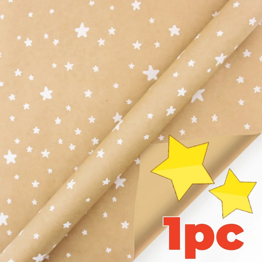 Christmas Gift Wrapping Paper with Snowflake Tree Pattern Paper Roll 16.9"x590" Eco-Friendly Paper Material for Holiday Presents