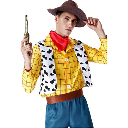 Cosplay Story Woody Costume Sets Cowboy Christmas Dress Unisex Sheriff's Halloween Carnival Dress Up Party Toy Stage Performance