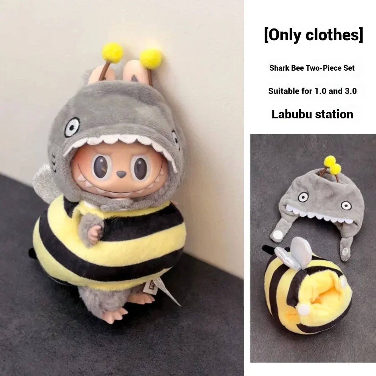 Cartoon Cute Doll Clothing For Labubu Wacky Mart Fried Shrimp Diy Doll Clothing Personalized Dressing Suitable For Labubu V1 V3