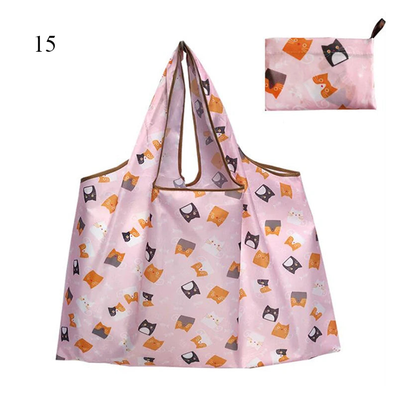 Foldable Large Shopping Storage Bags For Groceries Recyclable Grocery Tote Pouch Eco-Friendly Heavy Duty Washable Shopper Bag