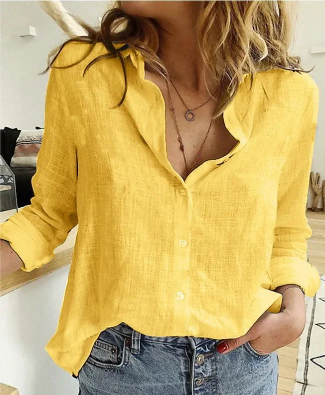 Vintage Cotton Linen Blouse Shirt Top Blusa Feminina Roupas Long Sleeve Female Casual Quality Spring Autumn Shirt Women Tops