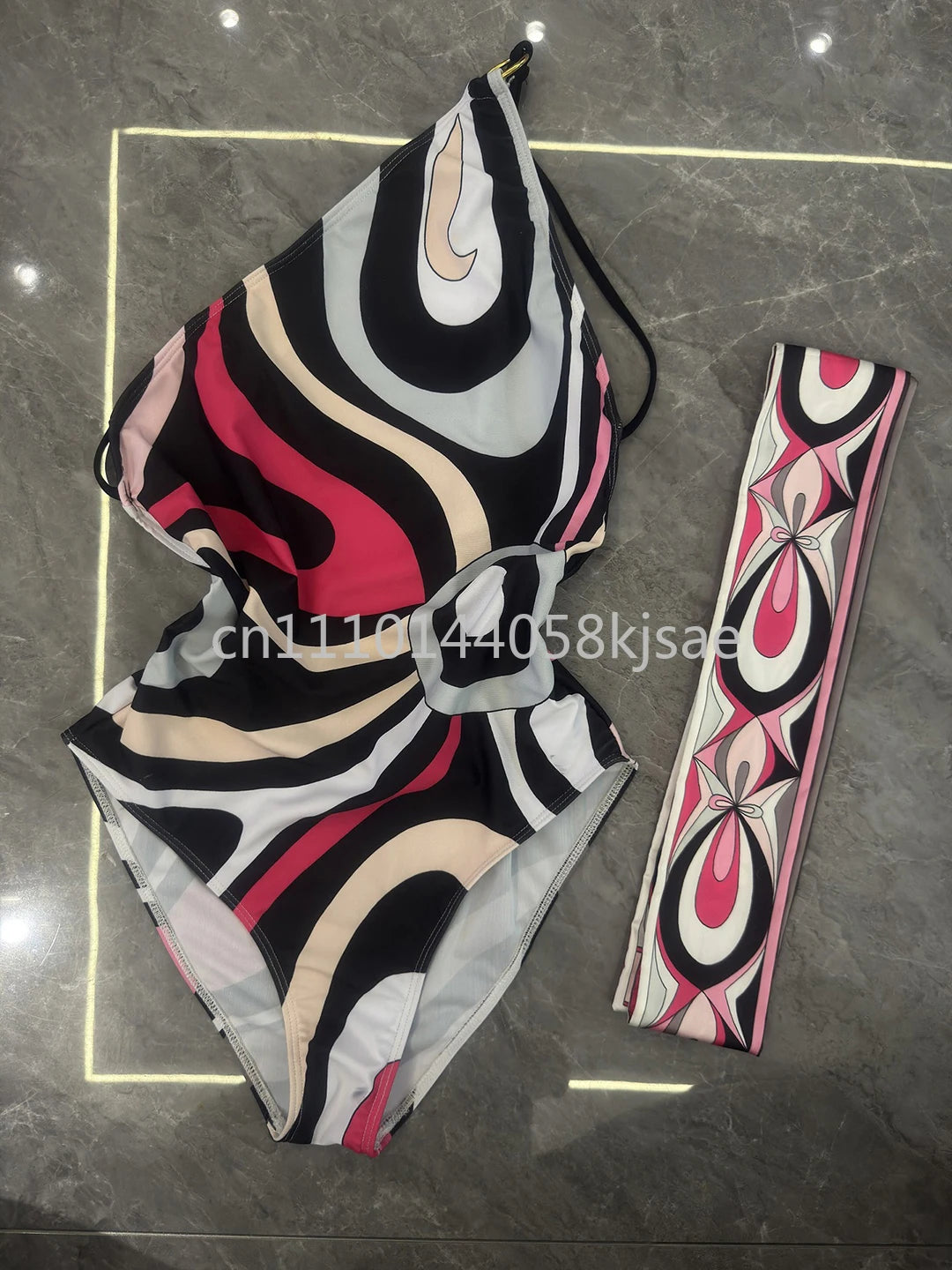 Luxury Design Women's Black Red Scarf Bikini Sets Letter Signature Logo Beachwear Designer Brand Lady Headband Swimsuit Swimwear