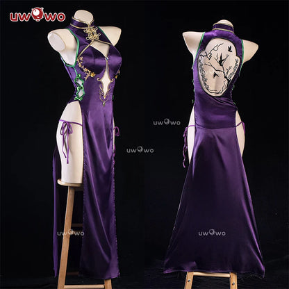 IN STOCK UWOWO C.C. Cosplay Codee Geasss: C.C. CC Purple Cheongsam Cosplay Costume Purple Dress Halloween Costume