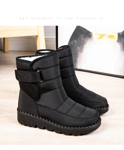 Waterproof Winter Boots for Women 2025 New Faux Fur Long Plush Snow Boots Woman Platform Shoes Warm Cotton Couples Ankle Boots