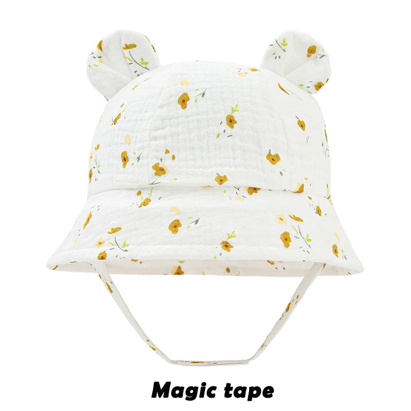 Spring Autumn Solid Color Soft Baby Bucket Hat Cotton Fisherman Hats Kids Summer Toddler Boy Girls Panama Sun Cap Children 0-12M