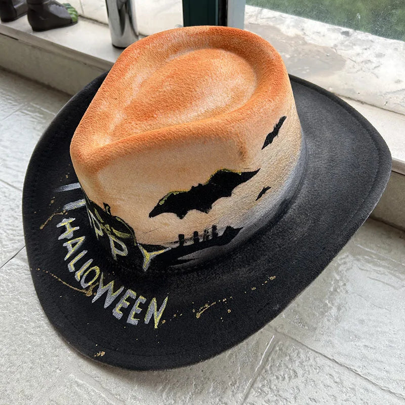EtherealBe Halloween Cowboy Hat for Adults - Spooky Style