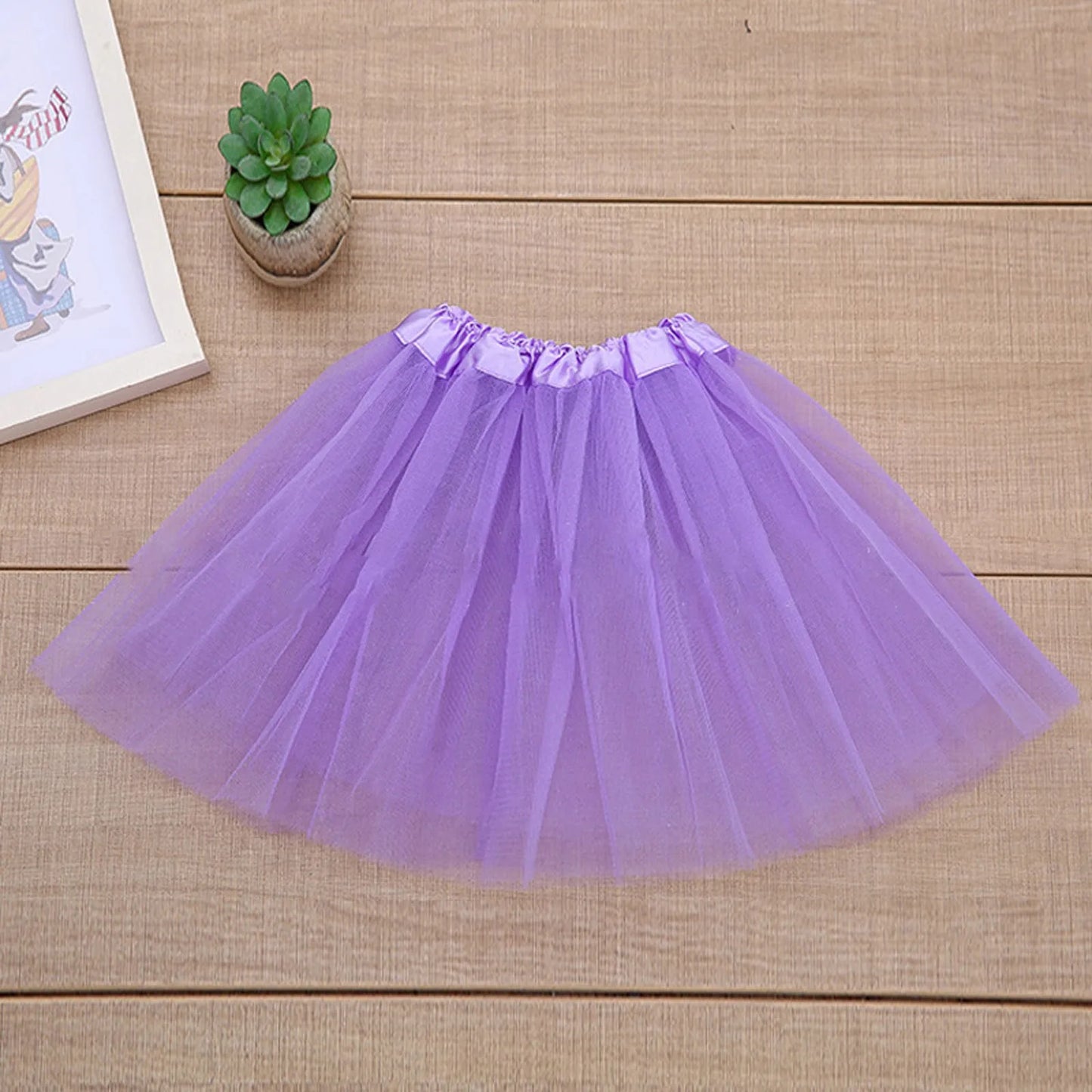 Fashion Kids Mesh Princess Solid Color Dance Ballet Tutu Faldas
