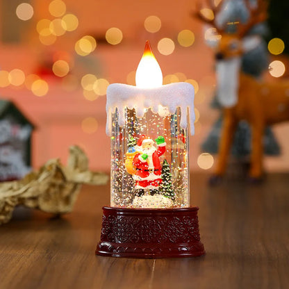 Christmas LED Candle Lantern Decorative Holiday Light Creative Tabletop Decor for Kids Window Display Festive Home Decoration