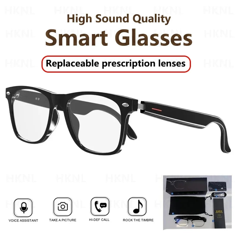 New Smart Glasses Men Music Sunglasses Earphones Wireless Bluetooth Headset HIFI Sound Headphone Driving Glasses Hands-free Call