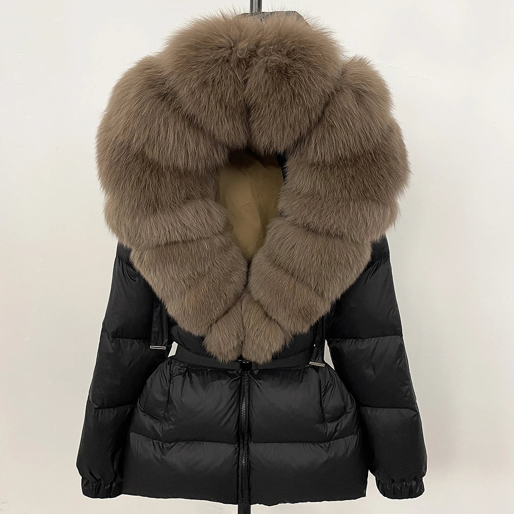 OFTBUY 2025 Winter Clothing Puffer Jacket Women Real Fox Fur Hooded Thick Warm 90% White Duck Down Coat Female Parkas Waterproof