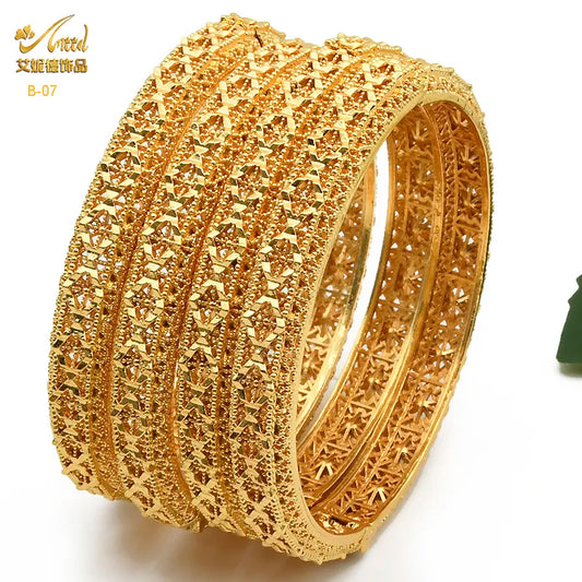 ANIID Bangles For Women Indian Jewelry Gold Color Bracelets Dubai Designer Wholesale African Brand Luxury Bracelet Moroccan