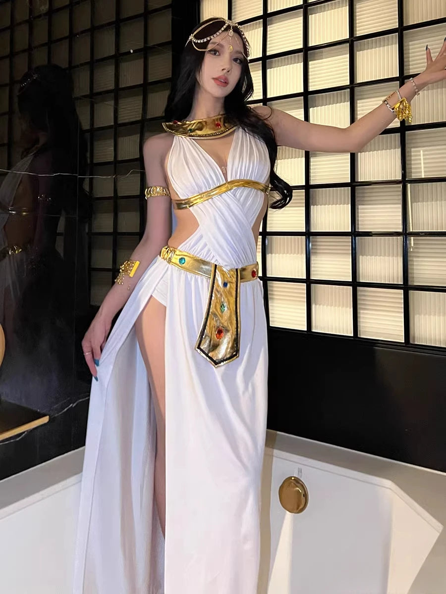 Role Playing Sexy Western Dance Girl Aladdin Peacock Princess Greek Goddess Costume Hot Egyptian Exotic Costume Performance Set