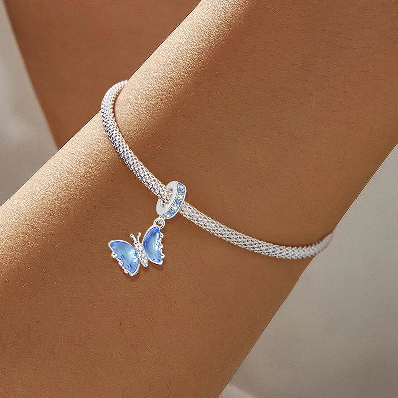 Original 925 Sterling Silver Charms Beads Glowing Luminous Bee Firefly Butterfly Pendant for Bracelet Bangle Charm DIY Jewelry
