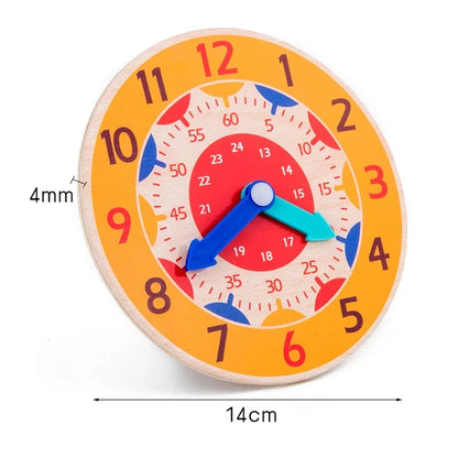 Kids Montessori Wooden Clock Toys Hour Minute Second Cognition Time Learning Teaching Aids Educational Toys for Children