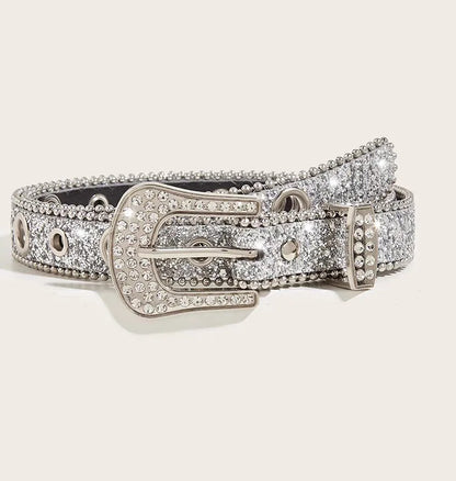 EtherealBe gothic rhinestone belt for women with sparkling embellishments and a stylish buckle