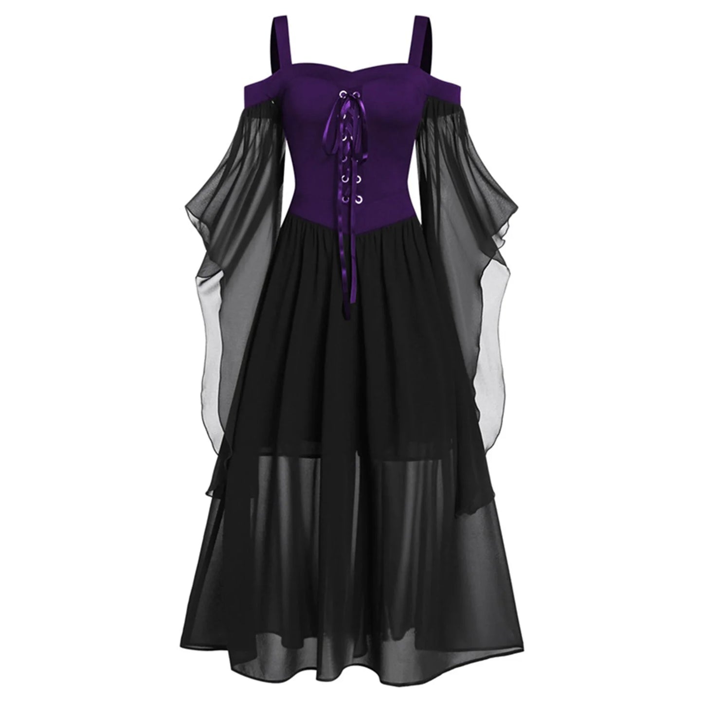 5XL Women Fashion Vintage Style Square Neck Party Dress Women Cosplay Dress Retro Midi Gown Dress Gothic Dresses Women Clothing