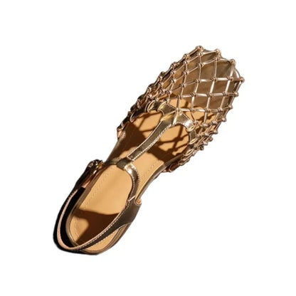 Women Weave Mesh Sandals Square Toe Low Heels Mules Shoes Open Toe Woman Summer 2025 Trend Dress Chunky Designer Pumps Mujer