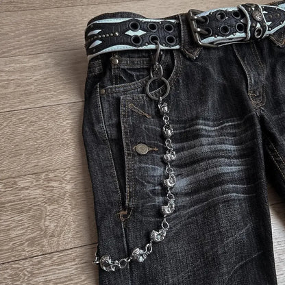 New High Waist Harajuku Loose Embroidered Women Jeans with Rock Punk Style Y2K Micro La Retro Wide Leg Pants