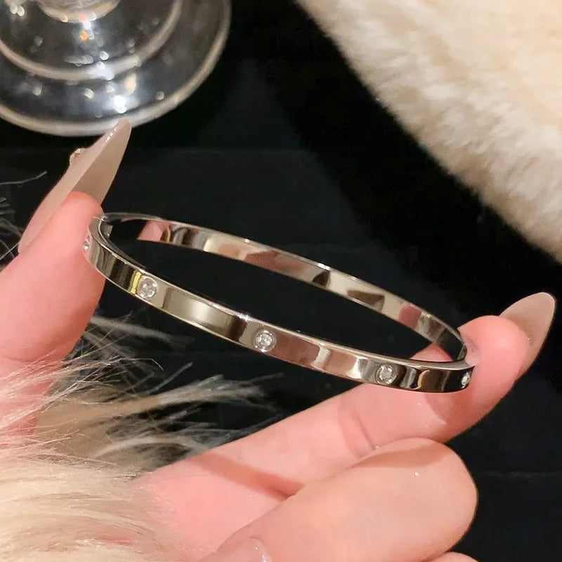 Silver Color Stainless Steel Colorfast Bracelets Skyful Star Bracelet Set for Women Fashion Light Luxury Jewelry Gifts Wholesale