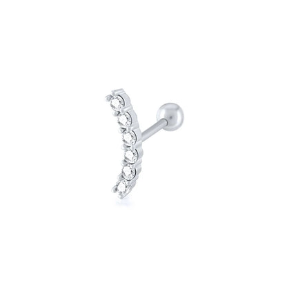 CANNER Pendientes Plata 925 Piercing Stud Earrings For Women Cubic Zirconia 925 Sterling Silver Cartilage Earring Jewerly 1pcs