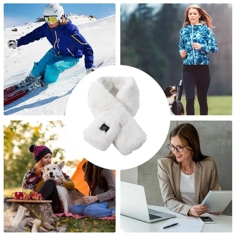 Neck Scarf For Heat Heated Neck Wrap Three Temp Settings Heated Soft Scarf Intelligent Cordless Portable Electric Heating Scarf