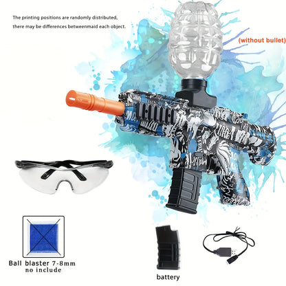 M416 Blaster Toy Gun, Blaster With Glasses, Automatic Summer Outdoor Toys For Activities Team Game(without water beads）