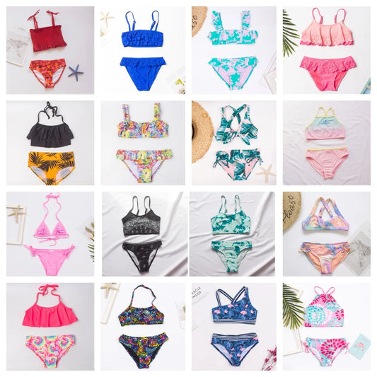 7-14Year Butterfly Print Child Bikini Set 2025 Girls Swimsuit Swimwear For Kids Summer Brazilian Teen Baby Swimming Suit Biquini