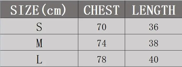 EtherealBe Sanrio Hello Kitty cute crop top . size chart showing chest and length in cm for S 70 36 M 74 38 L 78 40