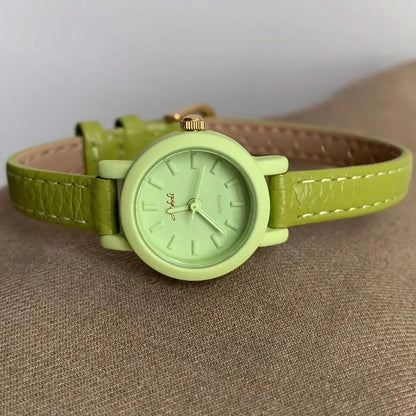 New popular women's watches candy colored  Genuine Leather  belts Girl cute lady watches student watches small round