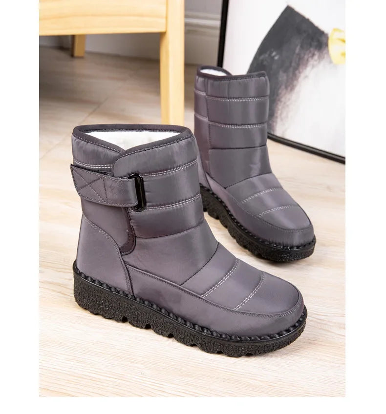 Waterproof Winter Boots for Women 2025 New Faux Fur Long Plush Snow Boots Woman Platform Shoes Warm Cotton Couples Ankle Boots