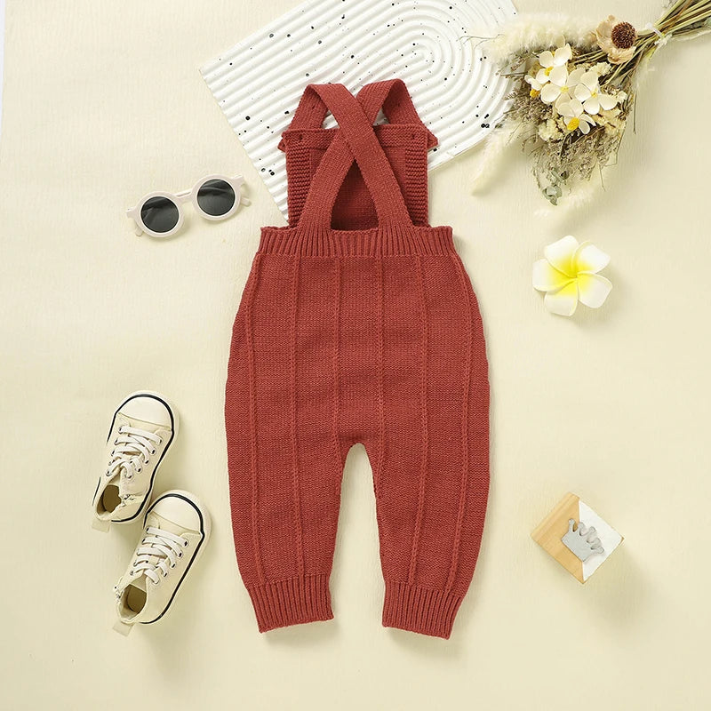 Baby Boy Jumpsuit Baby Girl Solid Knit Sleeveless Bodysuit Newborn Infant Cute Fall Clothes