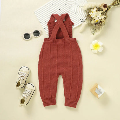 Baby Boy Jumpsuit Baby Girl Solid Knit Sleeveless Bodysuit Newborn Infant Cute Fall Clothes