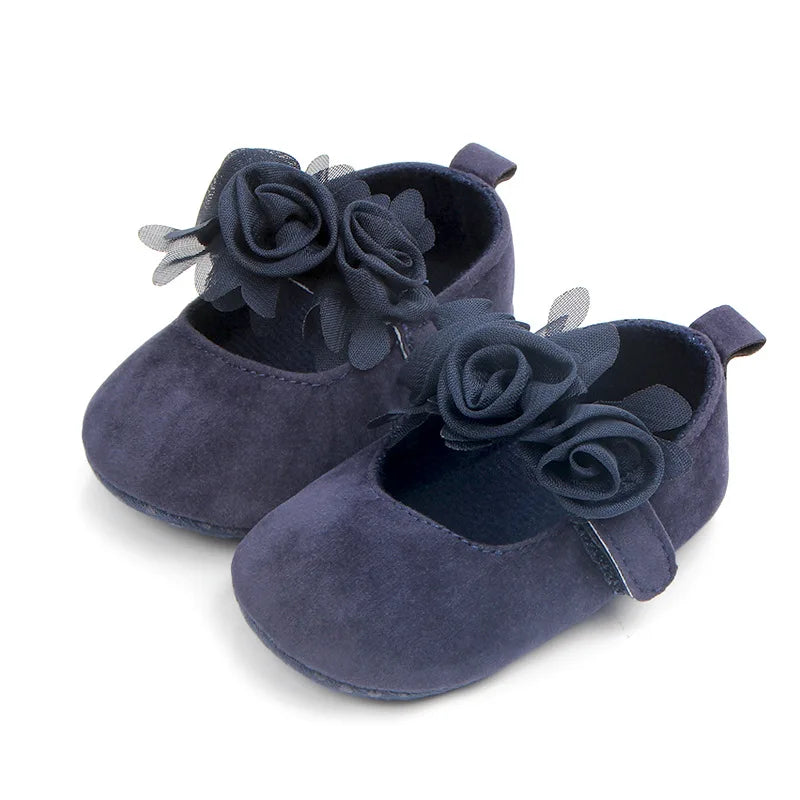 Baby Girl Shoes First Walkers Flower Pattern Fabric Cotton Shoe Unisex Non-slip Breathable Soft Bottom Toddler Crib 0-18M