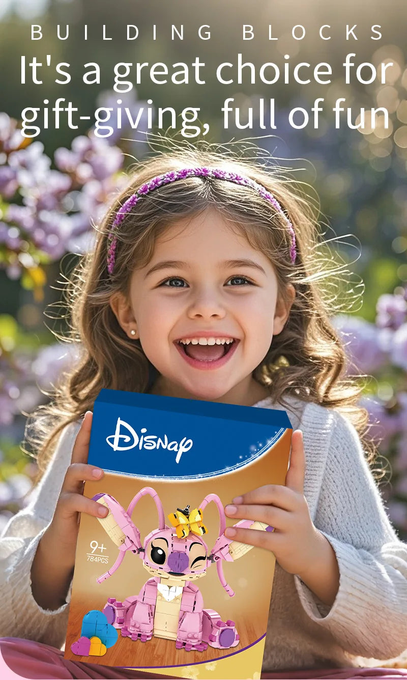 Disney Stitch Angel CP Building Blocks 2025-Large Piece Cartoon Toys Moving Ears Kids Assembly Birthday Gift for Boys Girls