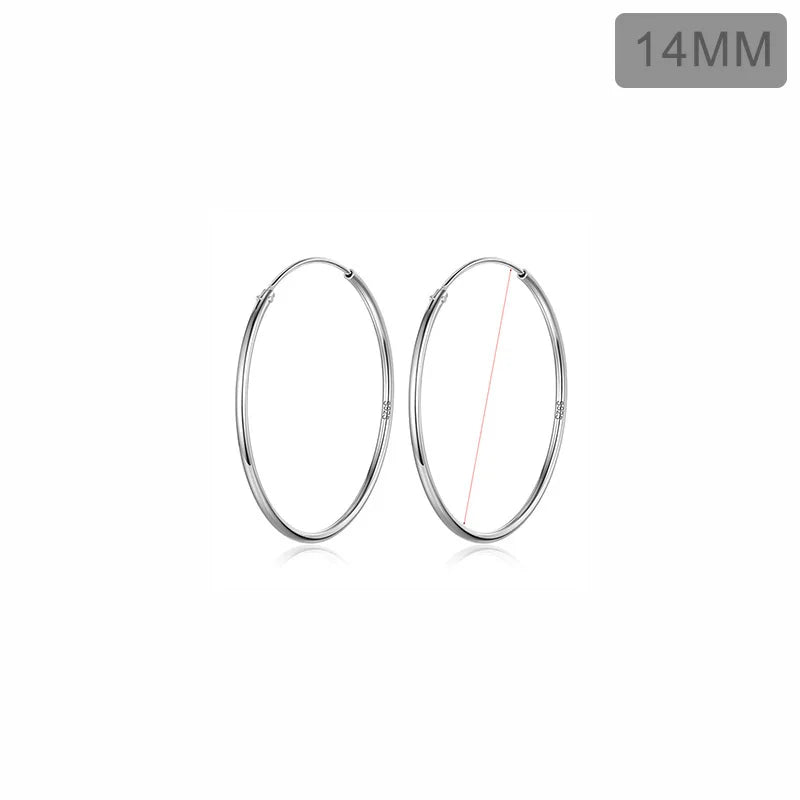 TrustDavis Real 925 Sterling Silver Earring Fashion Simple Korean Hoop Earrings For Women Charming Chic Party Fine Jewelry DD455