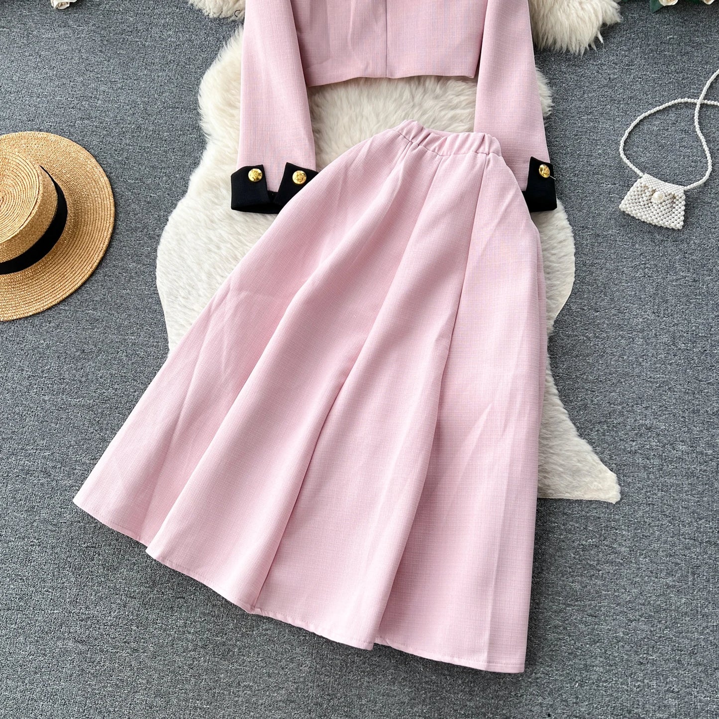 Women Two-Piece Sets Sexy Long Sleeve Single Breasted Top and High Waist Slim Skirt Korean Fashion Casual Autumn Winter Clothing