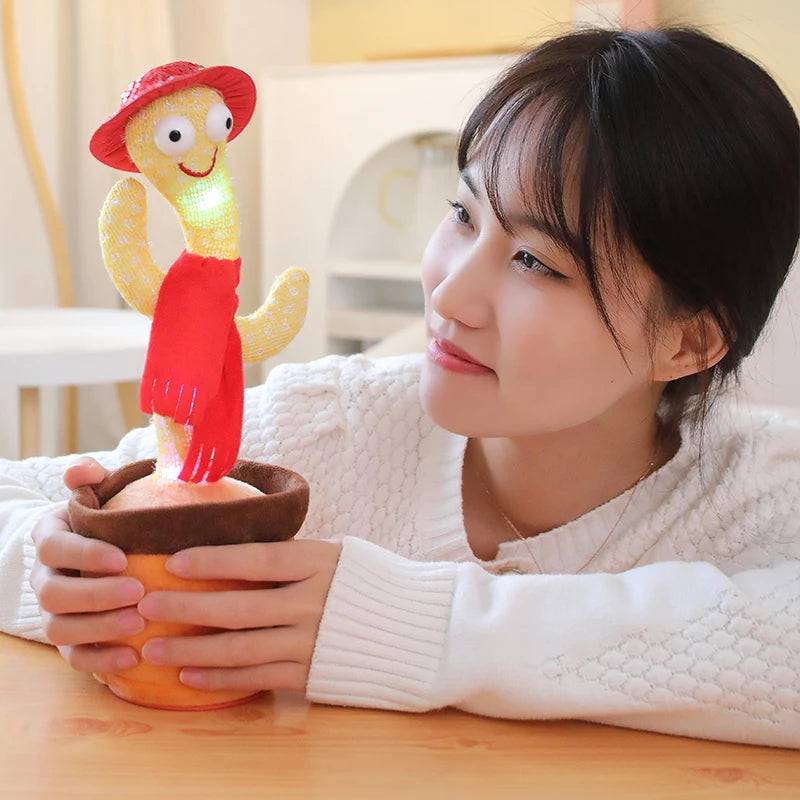 33cm Cactus Plush Toy Dancing Talking Cactus Lifelike Toy Kawaii Plush Glowing Cactus Doll Decoration Christmas Gift Collection