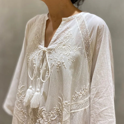 Elegant Loose-fit Vintage A- line Dress For Women New Summer 2024 Japanese Style Single Shoulder Strap Dresses